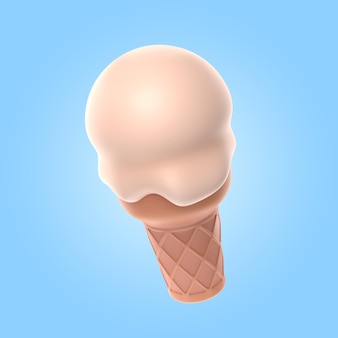 3d rendering of delicious ice cream