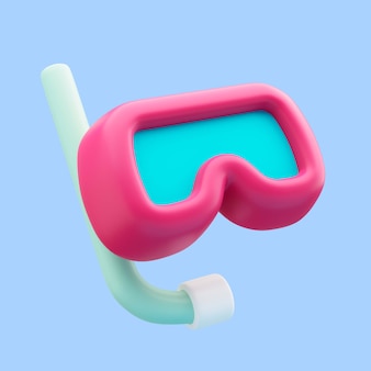 3d rendering of swimming googles travel icon