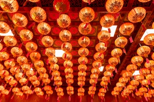 Elegant traditional chinese red lantern decoration