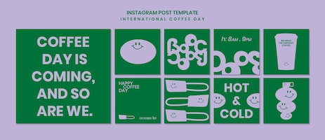 International coffee day instagram posts collection