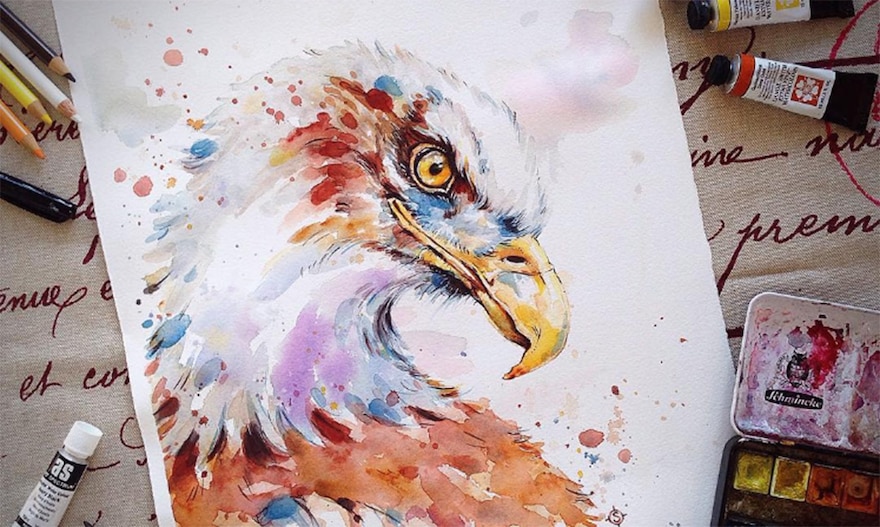 Incredible watercolor portraits of animals, by Sillier Than Sally