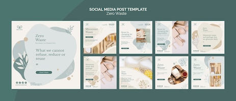 Zero waste products social media post template